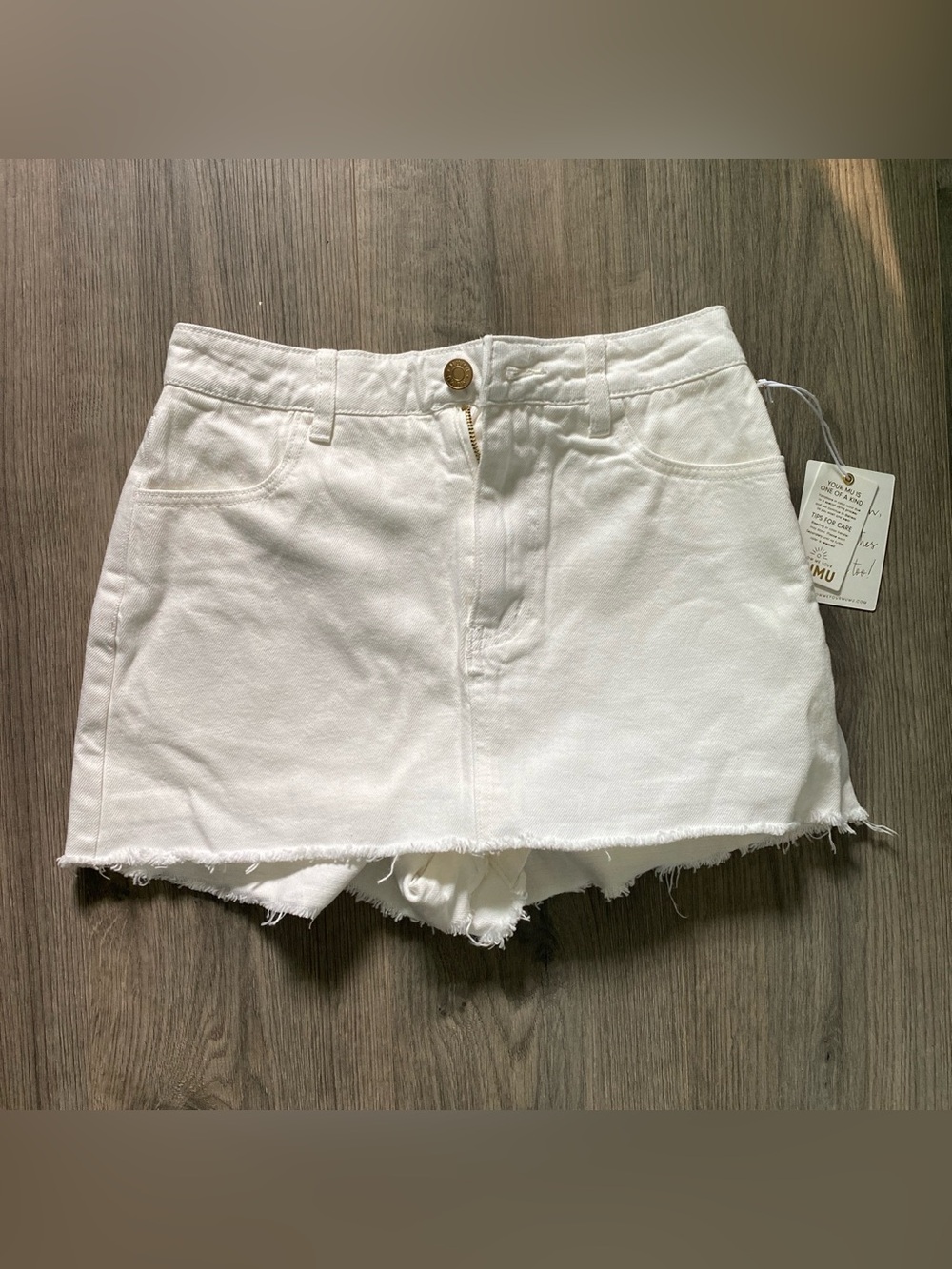 Show Me Your Mumu White Denim Shorts Skort